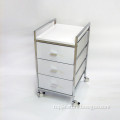 3 Tiers White Plastic Rolling Storage Cart for Home
